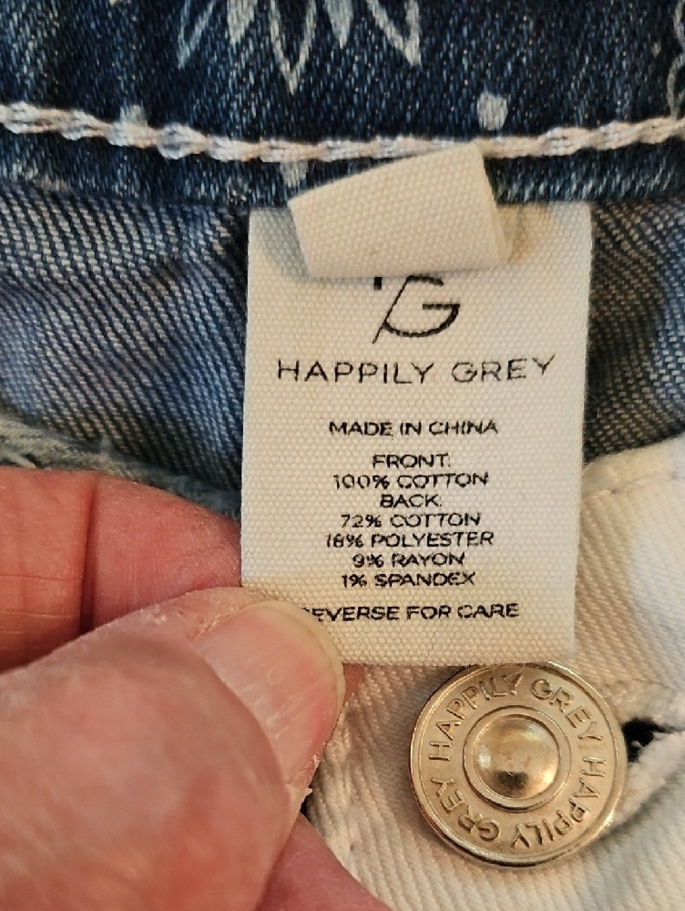 Happily Grey -Two Tone Color Blocked Distressed Shorts- Size 1/25 - Picture 7 of 7